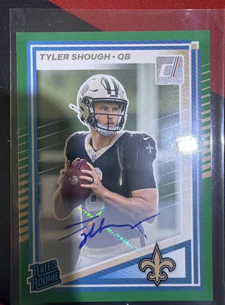 2025 Panini Donruss - Rated Rookie Tyler Shough #304 Green Autographs (AU, RC)