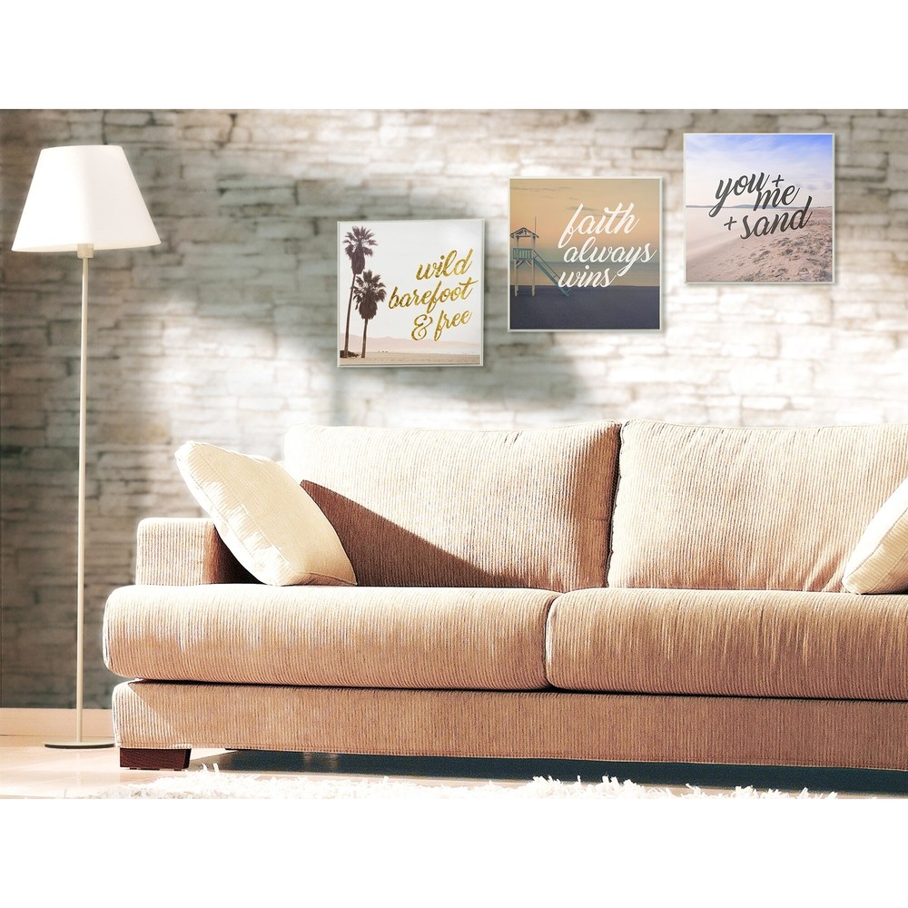 Stupell 'Faith Always Wins' Beach Canvas Cursive Typography  Large