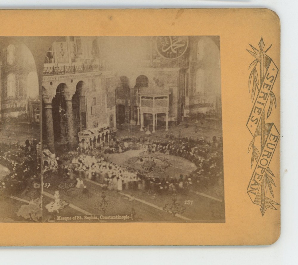 Mosque St Sophia Constantinople Turkey Stereoview