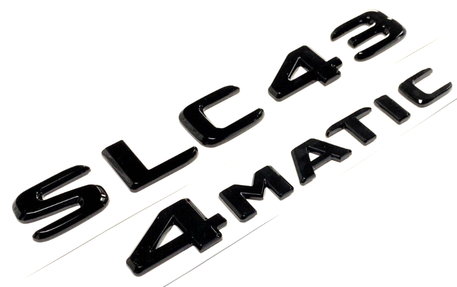 SLC43+4MATIC BLACK FOR MERCEDES REAR TRUNK EMBLEM BADGE PLATE DECAL NUMBER