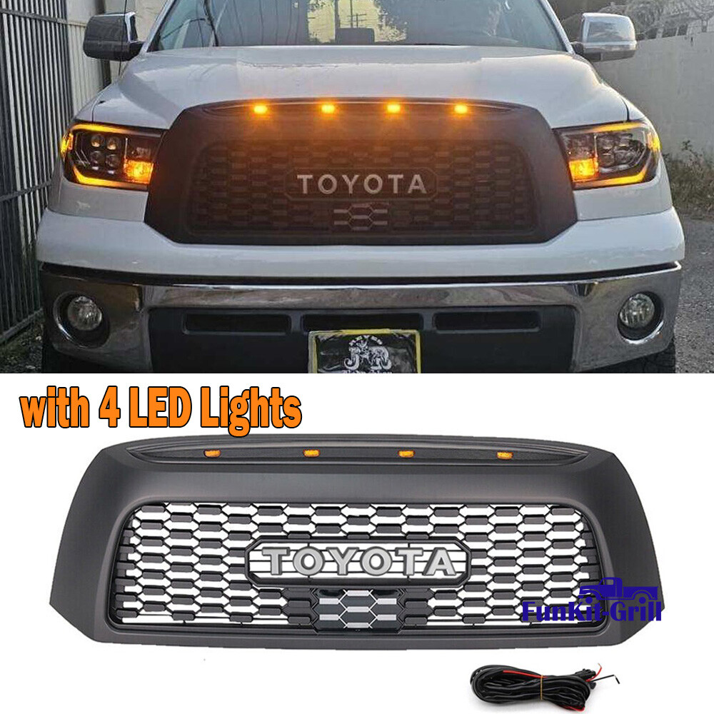 Grille For 2007 2008 2009 Toyota Tundra Honeycomb Grill Matte Black W/Letter ABS