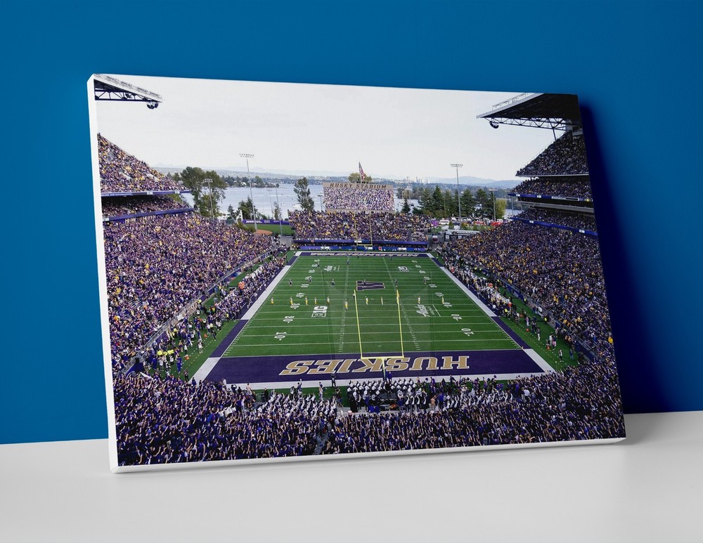 Washington Huskies Football Stadium Poster or Canvas - Huskies Football Wall Art