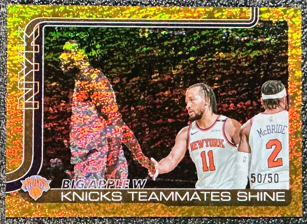 Jalen Brunson 2025-26 Topps #274 Gold Shimmer 50/50 - Knicks