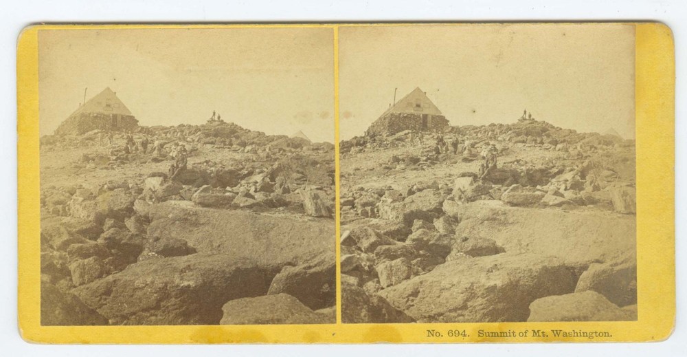 G3027~ NEW HAMPSHIRE – Mt Washington Summit & House 1860s Stereoview – Kilburn