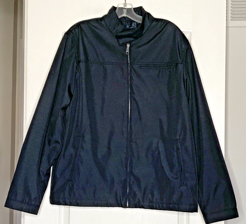 Old Navy Jacket Mens Size Large Black Full Zip Slash Pockets Outdoor Activewear