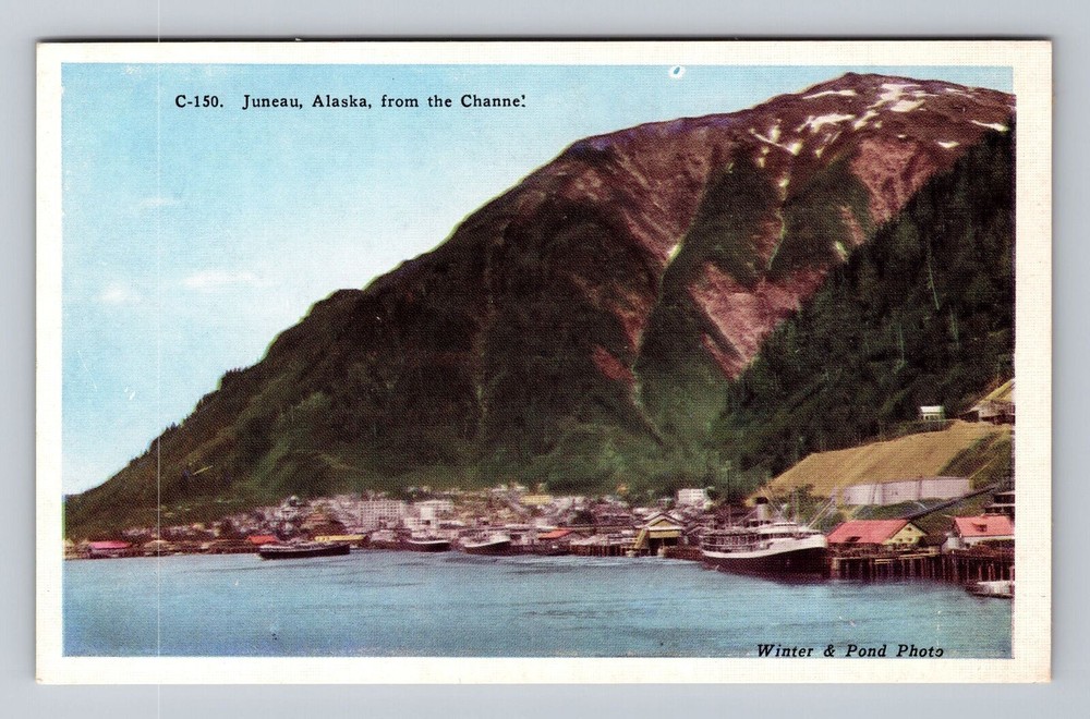 Alaska AK Juneau Scenic View From The Channel Vintage Postcard