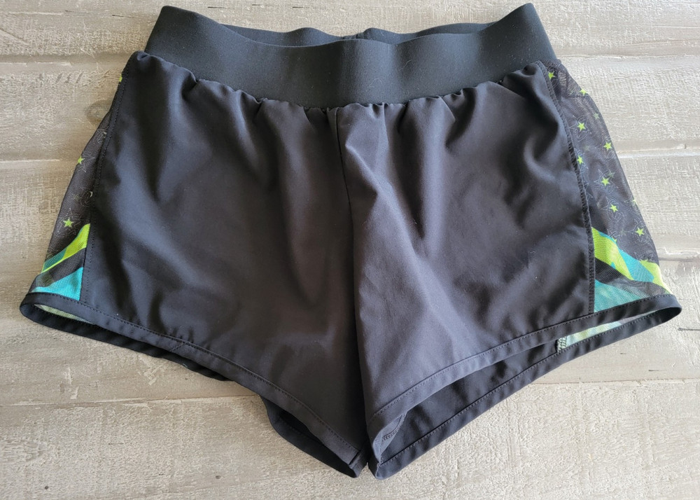 VARSITY SPIRIT Cheer Dance Gymnastics Athletic Shorts Black Green Blue Star S