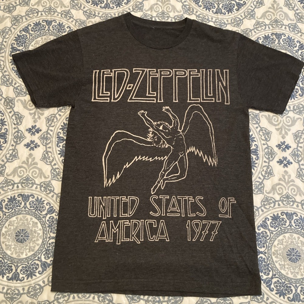 Led Zeppelin United States Of America 1977 Tour  T Shirt Small Black