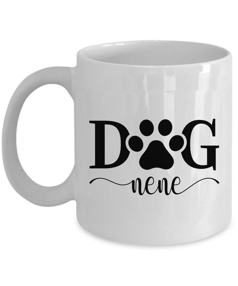 Vintage Funny Dog Nene Coffee Mug with Paw Design - Cute Christmas Gift for Mom