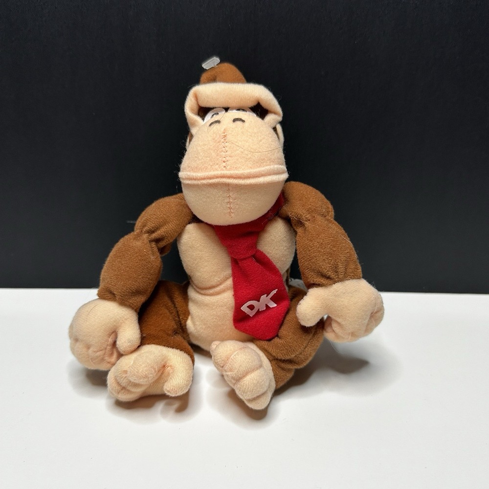 Vintage 1997 BD&A Nintendo N64 Super Mario Bros N64 Donkey Kong Bean Plush 6”