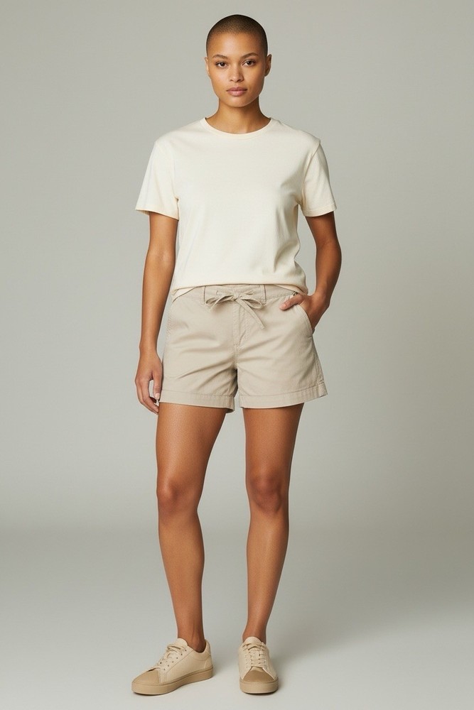 Magellan Shorts Women M Khaki Zipper Drawstring Outdoor Casual Fishing