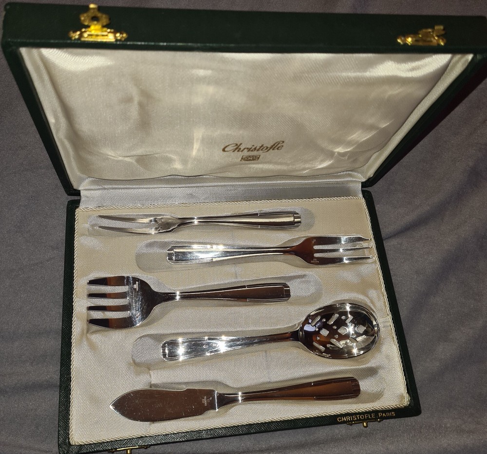Christofle Art Deco Alfénide Silver Hors d'Oeuvre Cutlery Set