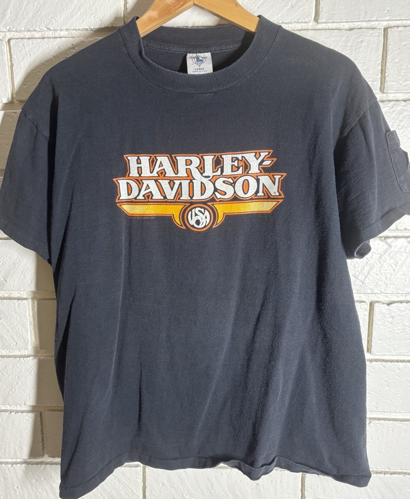 Vintage 80s Harley Davidson 1987 T Shirt Size L Holoubek Tag