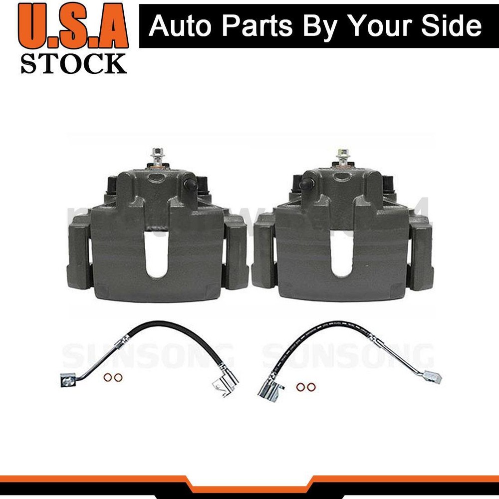 Front Brake Hose Line with Calipers for 2001-2004 Dodge Stratus
