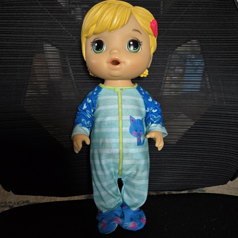 Baby Alive Mix My Medicine Baby Doll, Cat Pjs Blonde Girl