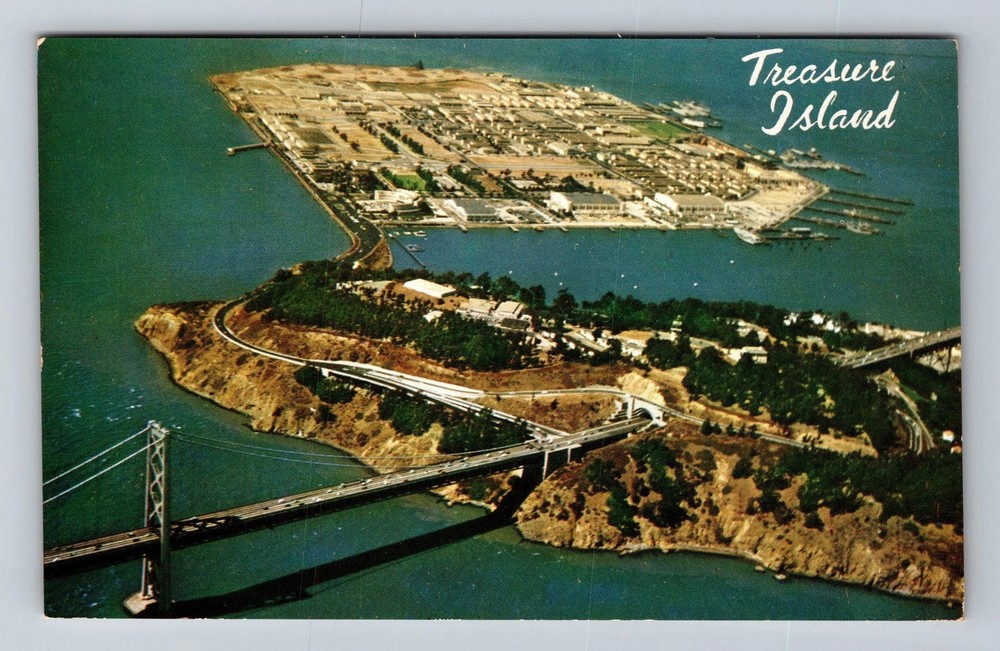 San Francisco Bay CA-California Aerial View Of Treasure Island Vintage Postcard