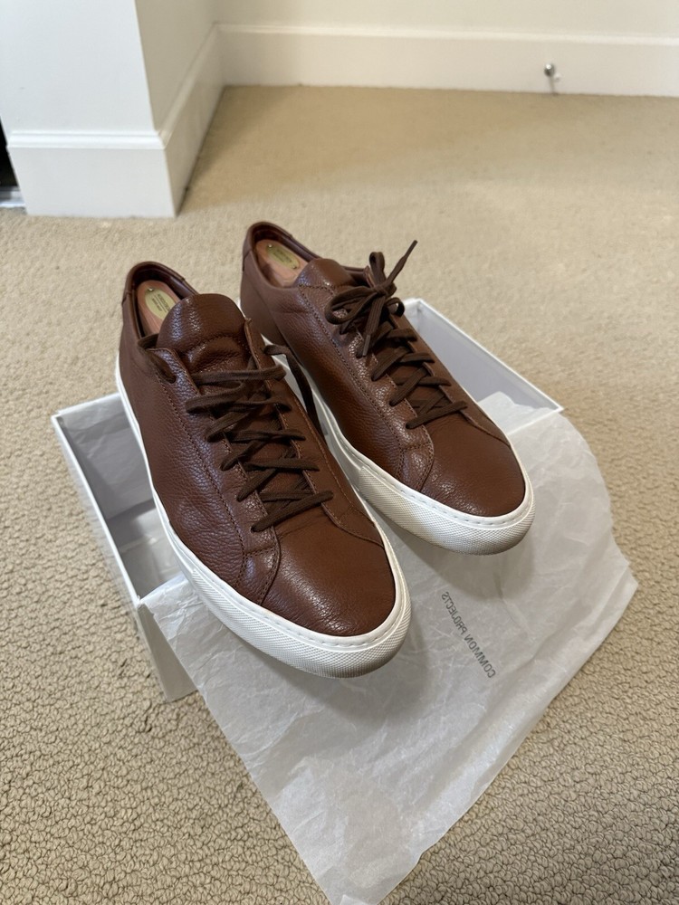 Rare: Common Projects Achilles Low Dark Brown Pebbled Leather 45/US12-image
