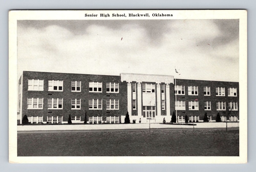 Blackwell OK-Oklahoma, Senior High School, Antique, Vintage c1945 Postcard