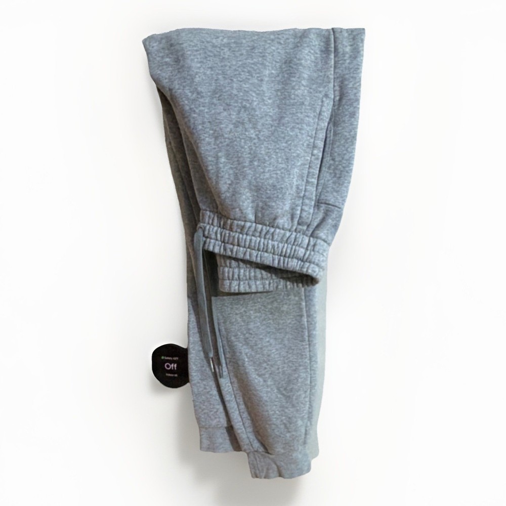 adidas Men's Gray Jogger Pants Size M Fleece Drawstring Elastic Waist Pockets