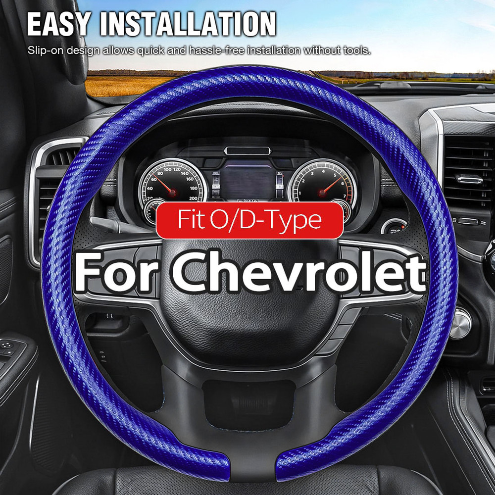 For Chevrolet Premium Speed Grip Car SUV Truck Steering Wheel Cover Carbon Fiber