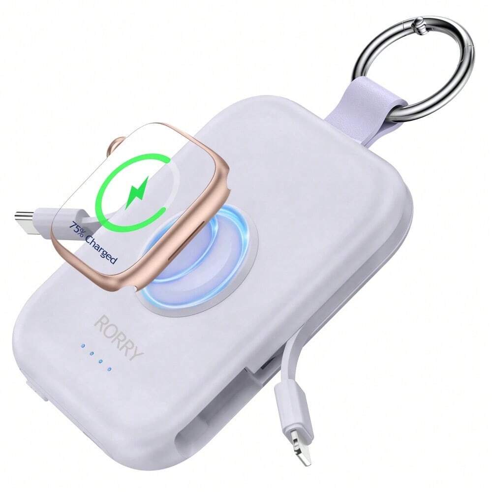 RORRY Portable Charger, 5000mAh Portable Charger Power Bank With Built-In Cables