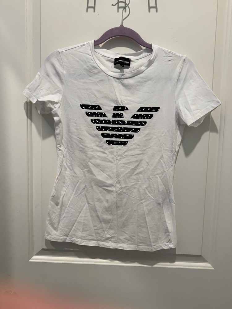 Emporio Armani big logo t-shirt in white Size S