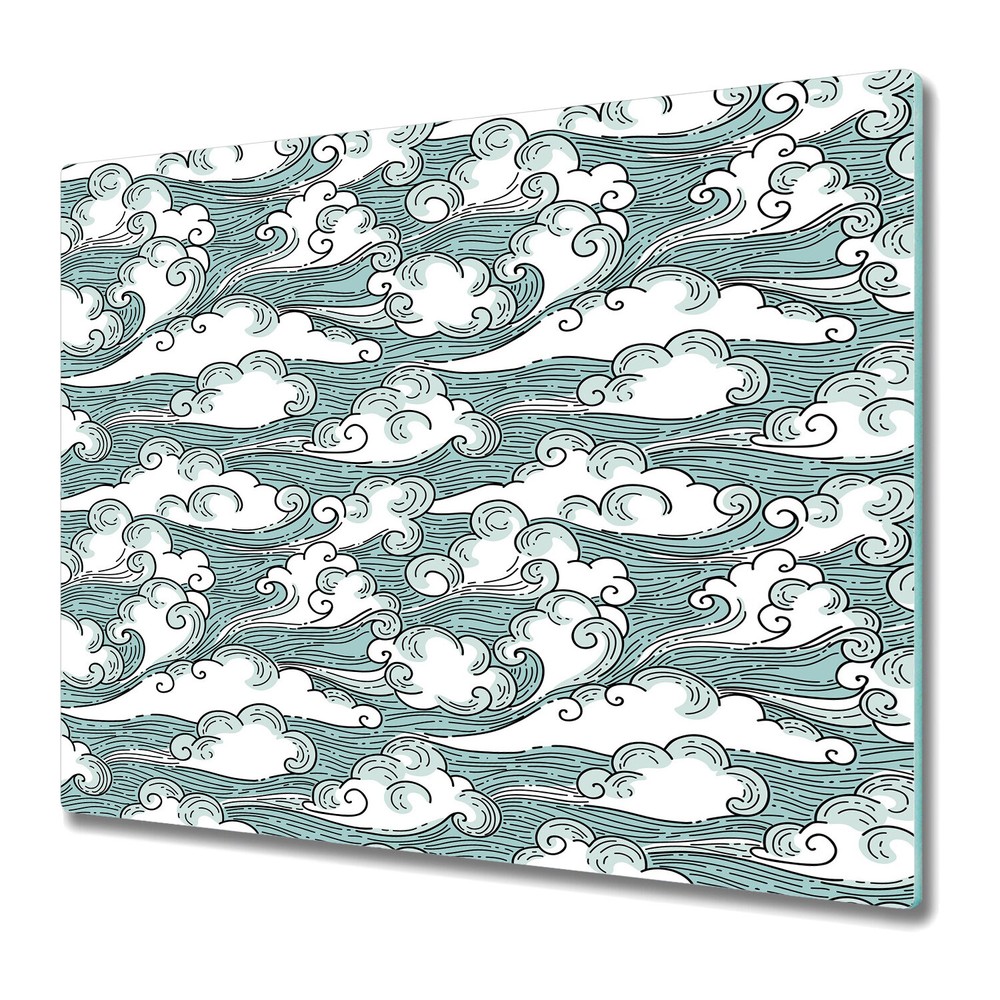 Glass Cutting Board Windy Sky cloud kid blue child heaven sky abstract draw
