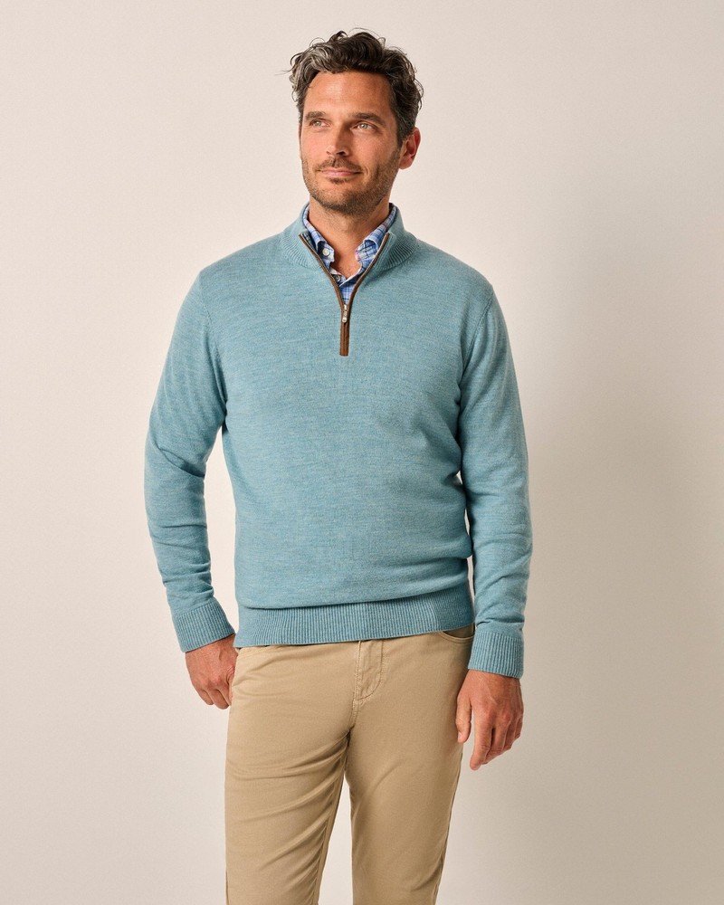 johnnie-O Raynor Merino 1/4 Zip Sweater Riviera Size XL