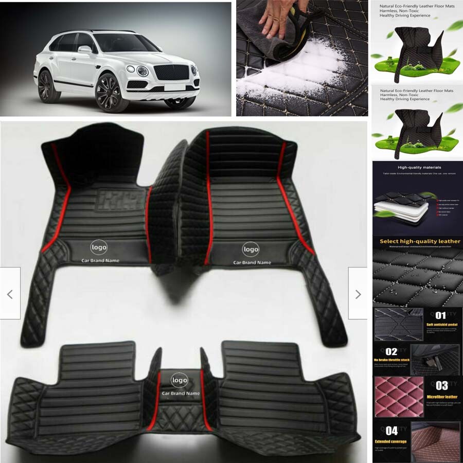 For Bentley Bentayga Car Floor Mats Waterproof Auto Custom Liner Carpets Leather