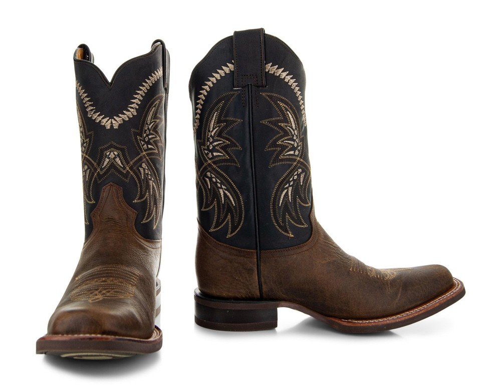 Men's Square Toe Cowboy Boots H4002 - Durable Western Style Footwear
