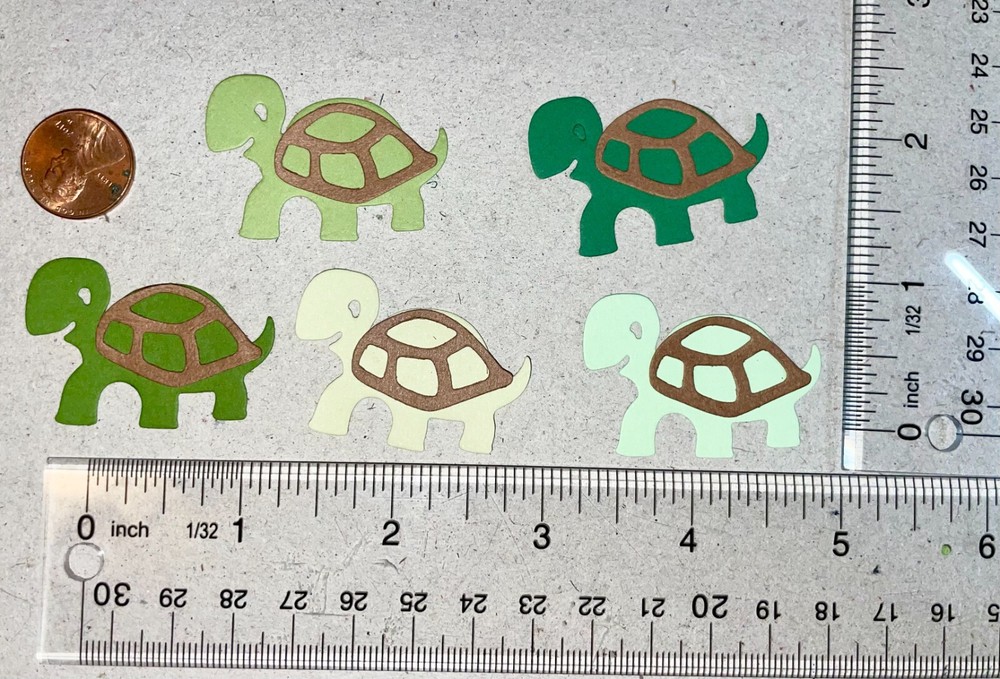 💚10 build a TURTLE cardstock paper die cut embellishments QK