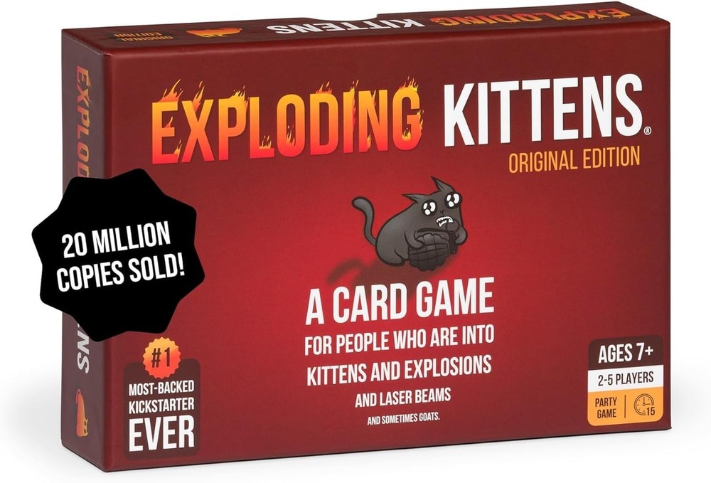 Exploding Kittens Original Edition - 2-5 Players - Ages 7+ - 15 Minutes to Play