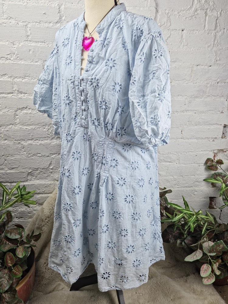 Belle Isle by Torrid Light Blue Eyelet Embroidered Dress Women's Size 26