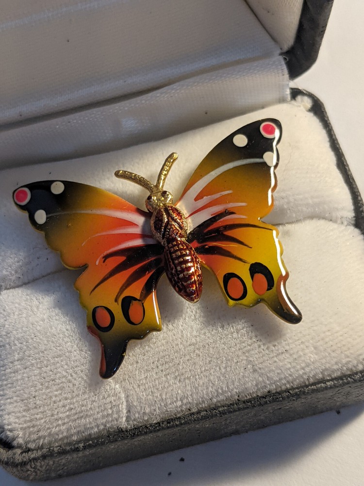 Vintage Made in KOREA Butterfly Scatter Pin Brooch Multi Color