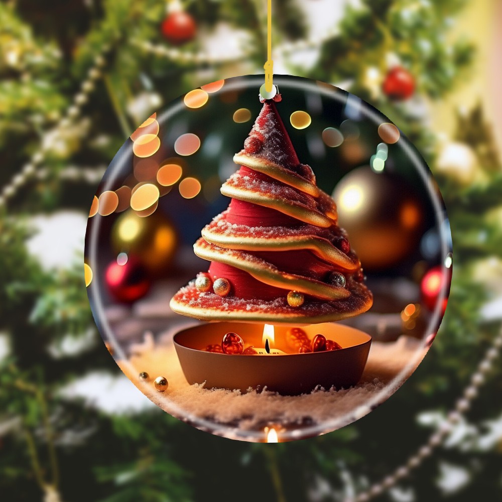 Custom Text name Personalized Image Ceramic Holiday Ornament Christmas accents