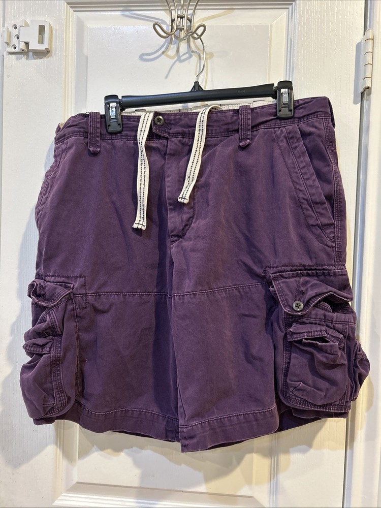Vintage Polo Ralph Lauren Cargo Shorts Mens 36 Purple Canvas Gorpcore Utility