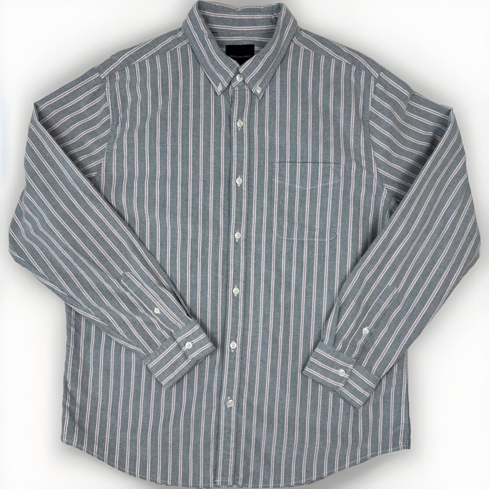 American eagle button up shirt Vertical stripes Men's size XL