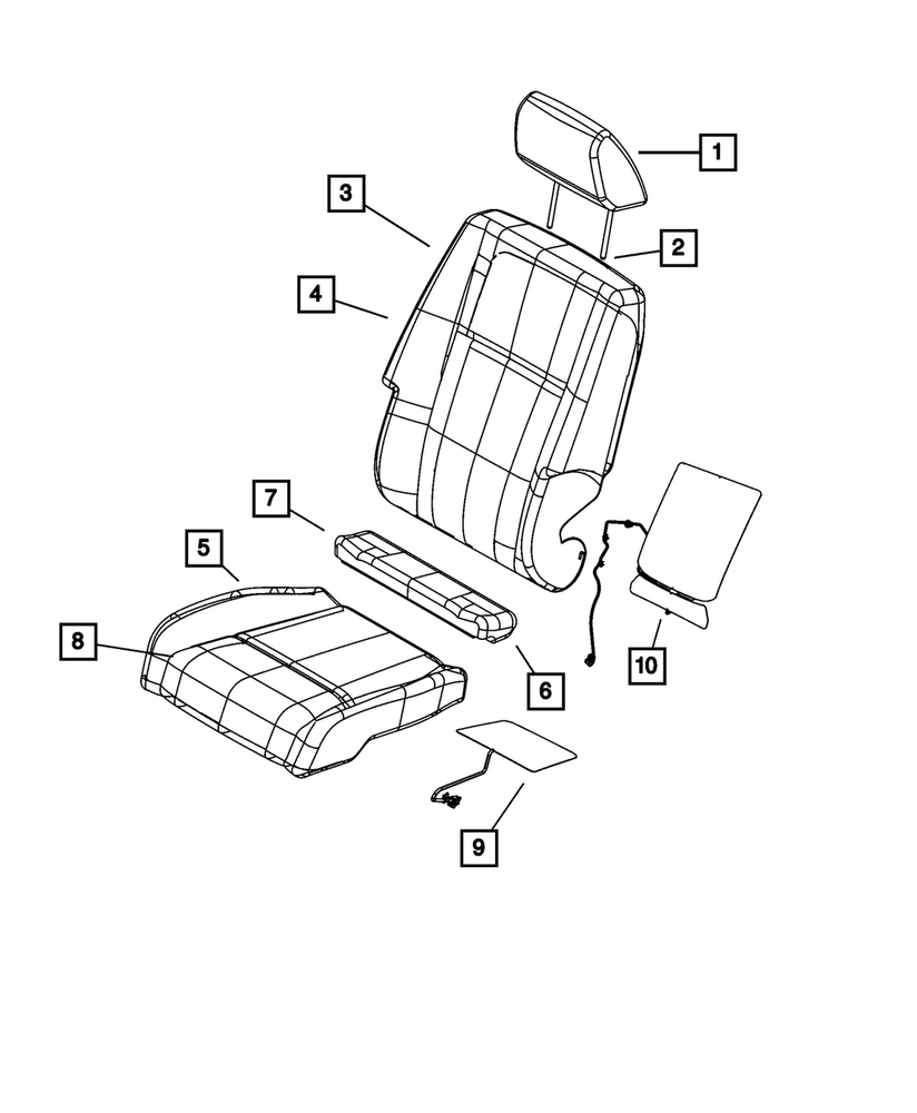 Genuine Mopar Front Seat Cushion Cover Left 1UL27XR4AA