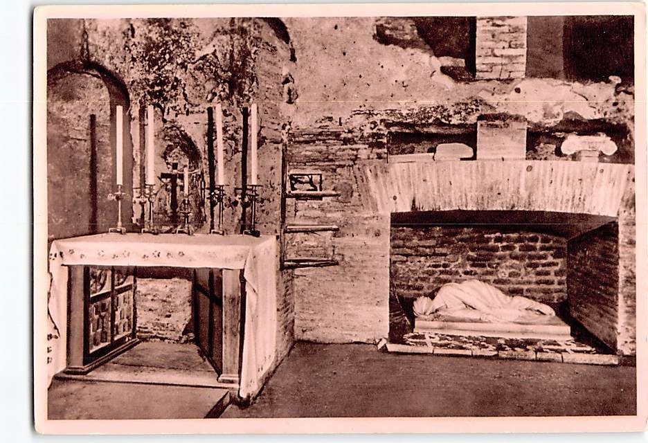 Postcard Crypt of Saint Cecilia Catacombs of Saint Callixtus in Rome Italy