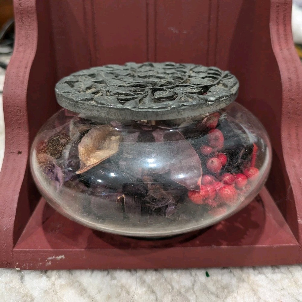 Decorative Potpourri Jar with Ornate Metal Lid