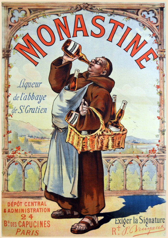 18x24 Monastine Wino Monk French Art Print for Room Decor 6132