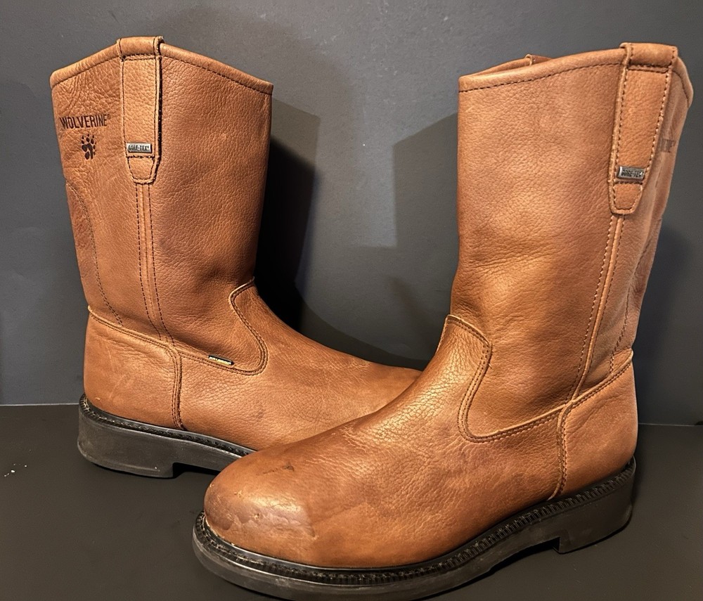 Wolverine Durashock Steel Toe Oil Resistant Brown Work Boots Mens Size 9.5