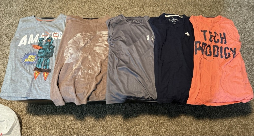 Boys Bundle Size 7/8 Or Medium Shirts Lot of 5 Various Brands and Colors
