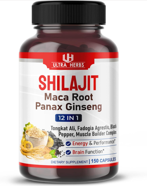 Shilajit Pure Himalayan 21,800mg - Energy Booster 85% Fulvic Acid, Maca Root USA