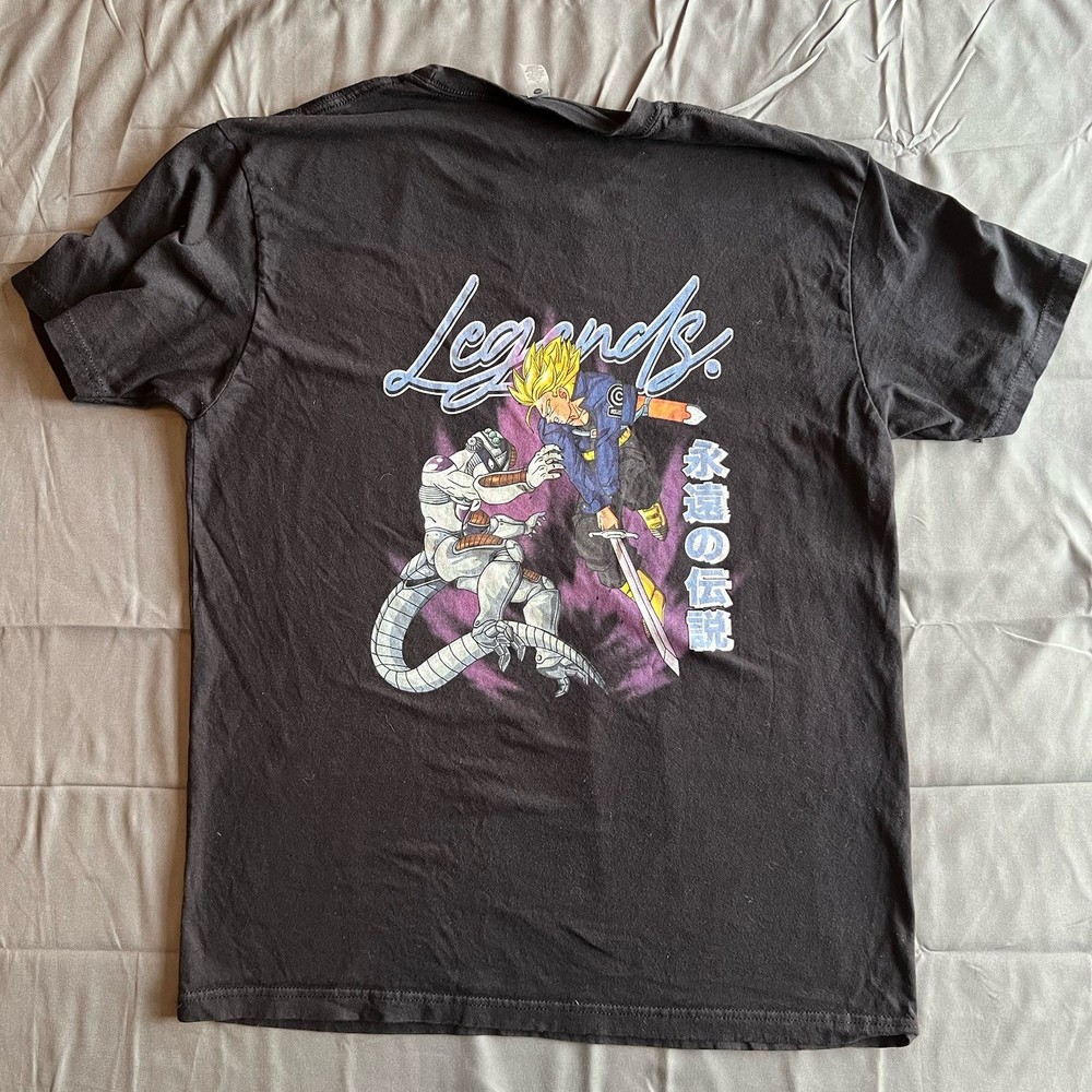 Dragon Ball Z T-Shirt Mens Large Faded Black Trunks Frieza