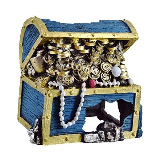 Blue Pirate Treasure Chest with Lock for Kids Play & Storage  