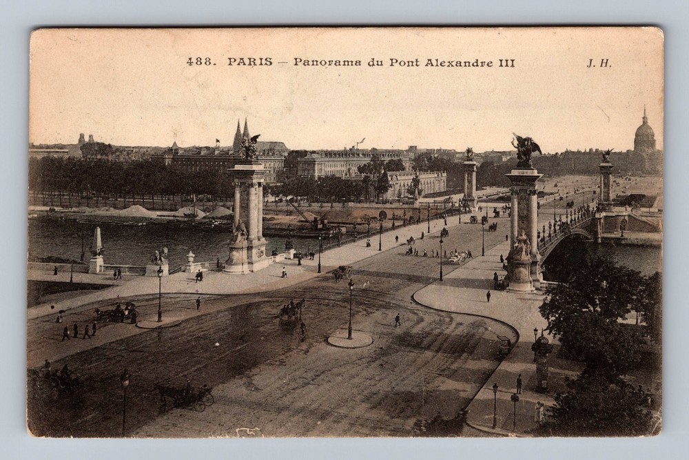 France- Paris View Of The Alexander III Bridge Old Postal Card Vintage Postcard