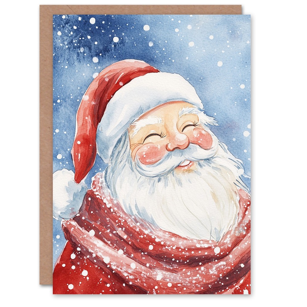 Jolly Santa Claus Winter Snow Fall Christmas Fun Gift Festive Xmas Card