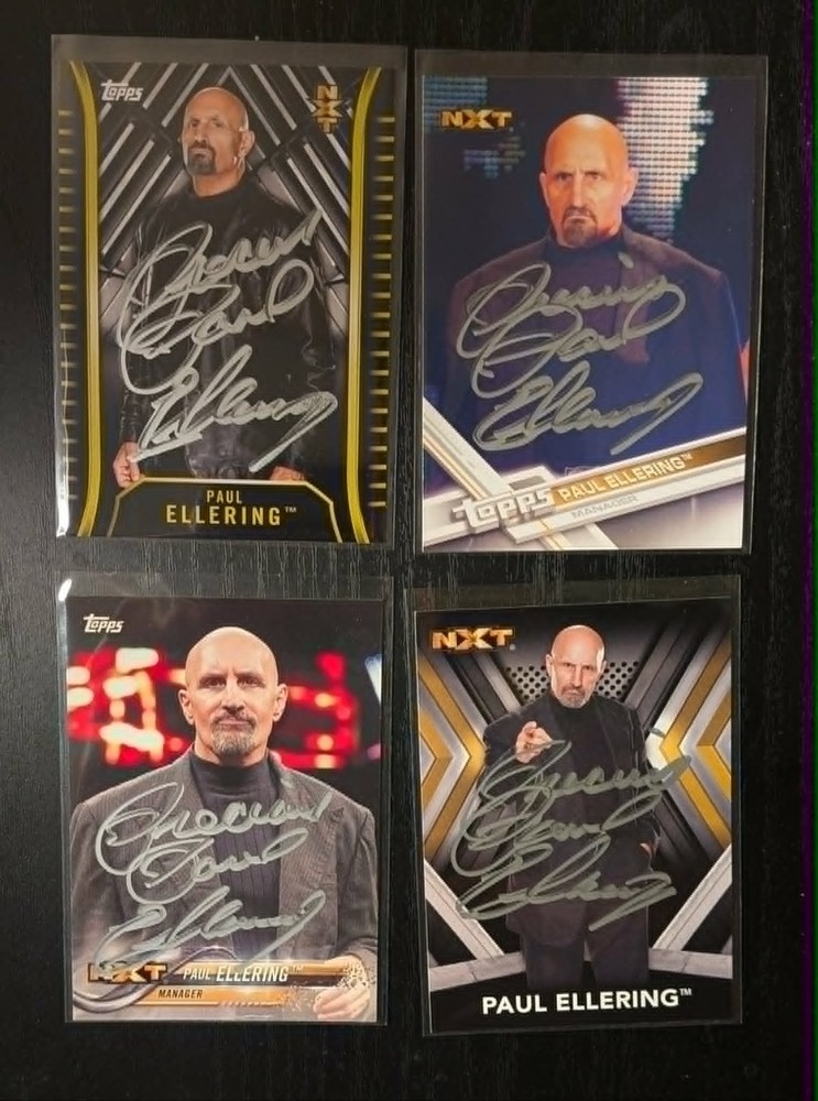 Paul Ellering 2017 WWE Topps 80 R-24 NXT 4 Lot Autographed In Person Cards