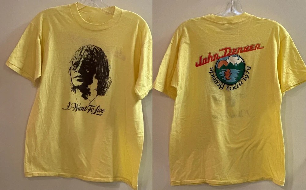 John Denver Spring Tour Concert 1978 Yellow T-shirt S-5XL BO2772